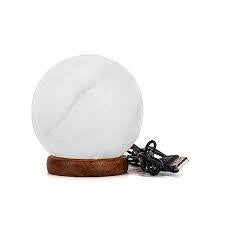 Ball shape pink+white USB salt lamp