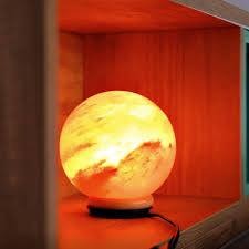 Ball shape pink+white USB salt lamp