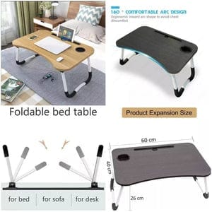 FOLDABLE WOODEN LAPTOP TABLE - beautysweetie